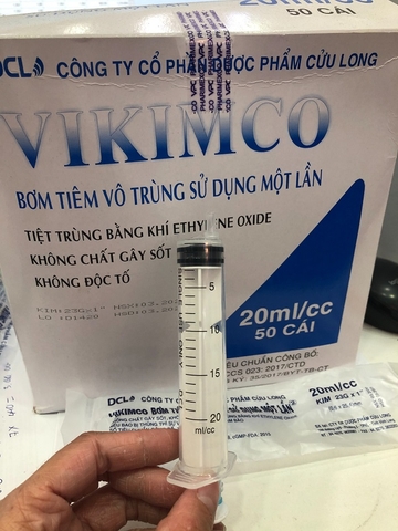 Bơm tiêm 20ml nhựa H/50 cái - Vikimco