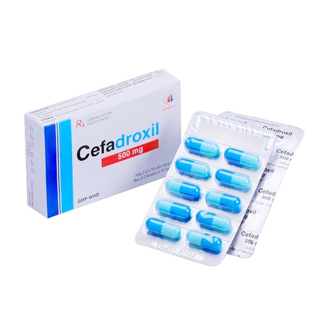 Cefadroxil 500 mg H/2v x10 viên (xanh đậm-xanh nhạt) - Domesco