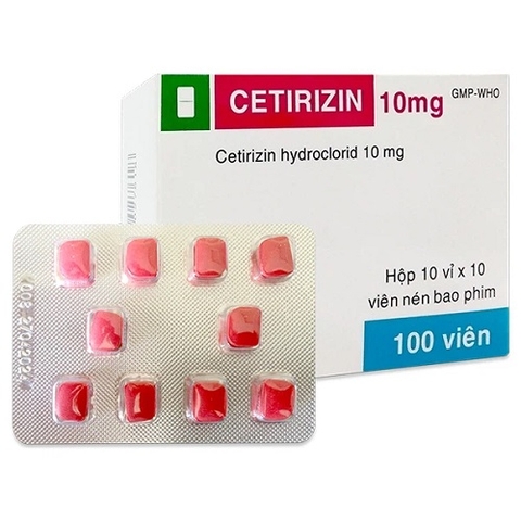Cetirizin 10 mg v/10, K/92h/100 - Trà Vinh