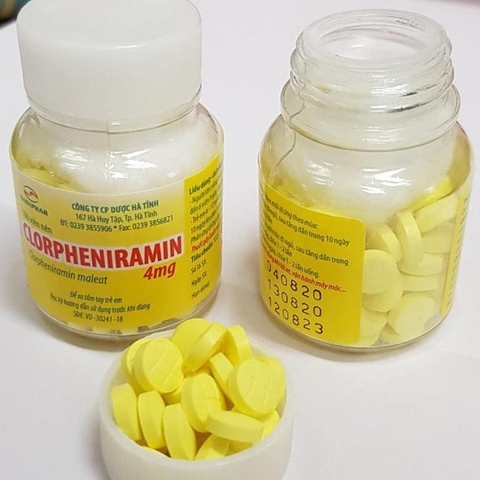 Clopheniramin 4mg L/100viên -K/30.000v Hà tĩnh