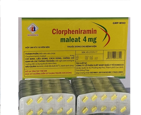 Clopheniramin Maleat 4mg VNE H/280 vỉ x 10 viên - Domesco