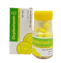 Clorpheniramin 4mg v/20 H/200 T/27000 - Hậu Giang