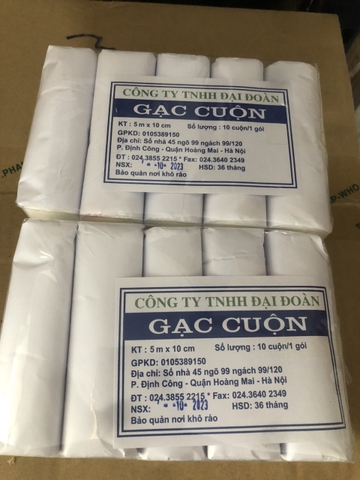 Gạc cuộn (5mx10cm ) K/500 cuộn/50 gói - Đại đoàn