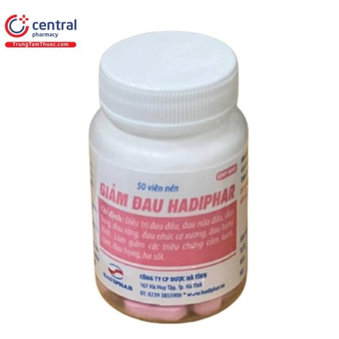 Giảm đau Hadiphar thùng 240 lọ, lọ 50 viên - Hà Tĩnh