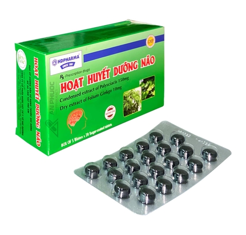 Hoạt huyết dưỡng não 150mg/10mg K/80h/5 vỉ/20 viên -HDPharma -VN