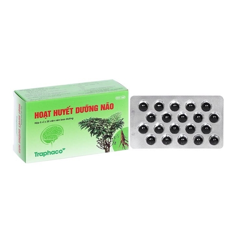 Hoạt huyết Dưỡng não H/5 vỉ/20 viên bao đường - Traphaco