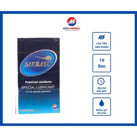 Bao cao su MEBASU trơn, siêu mỏng 003 - H/3 quả