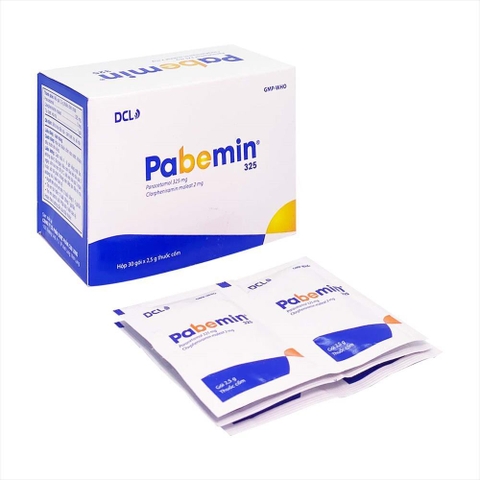 Pabemin 325mg (Para 325mg, Clorpheniramin maleat 2mg)-Cửu Long K/60H/30 gói