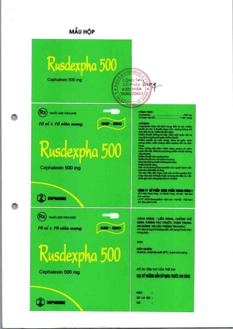 Rusdexpha 500mg (Cephalexin anhydrous 500mg)