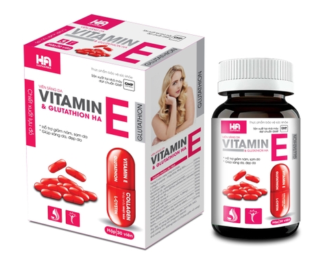 Viên sáng da Vitamin E & Glutathion HA