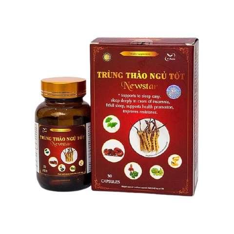 Trùng thảo ngủ tốt Newstar 30 viên/lọ/hộp bách hợp