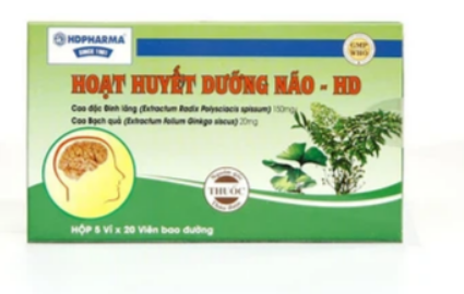 Hoạt huyết dưỡng não 150mg/10mg K/80h/5 vỉ/20 viên -HDPharma -VN