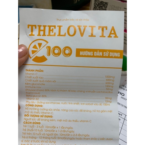 Thelovita C100 hộp 4 vỉ x 5 ống
