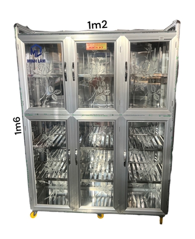 Tủ bếp nhôm cao 1m6 ngang 1m4 , 1m2