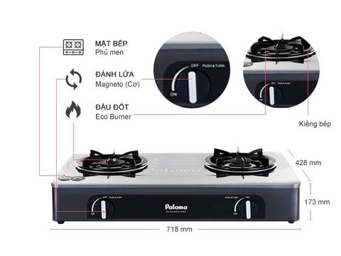 Bếp gas Paloma inox V72SB
