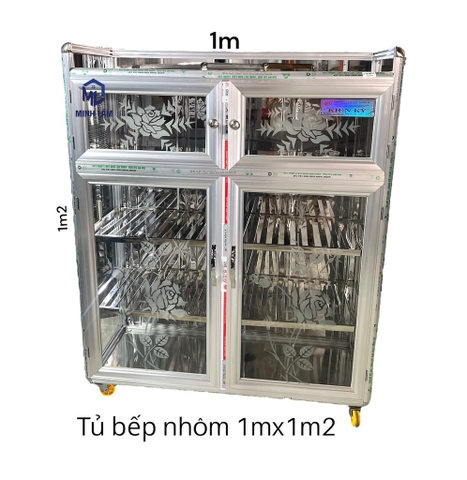Tủ bếp nhôm cao 1m2 ngang 1m , 800cm