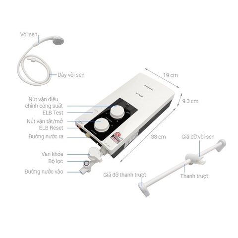Máy nước nóng trực tiếp trợ lực Panasonic DH-3RP2VK