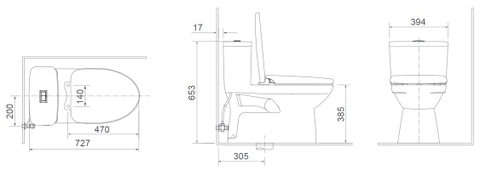 Bàn cầu khối Inax - AC969VN