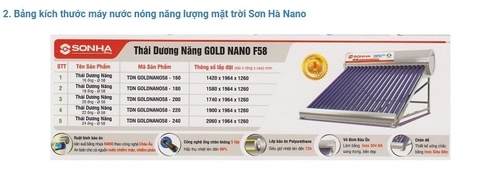 Máy nước nóng năng lượng mặt trời Thái Dương Năng Nano
