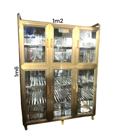 Tủ bếp nhôm cao 1m6 ngang 1m4 , 1m2