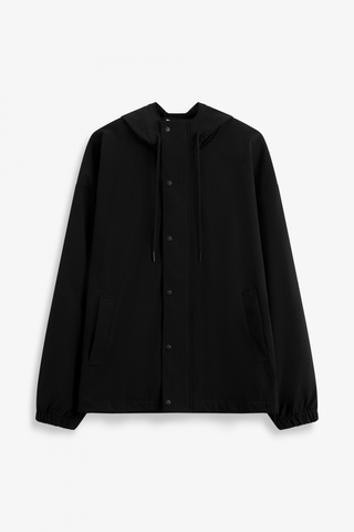 Áo Khoác Nam Tay Dài Nylon Túi Có Nắp Trơn Form Regular
