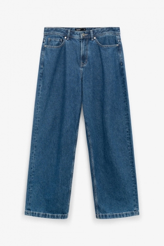 Quần Jean Nam Trơn Form Wide Leg