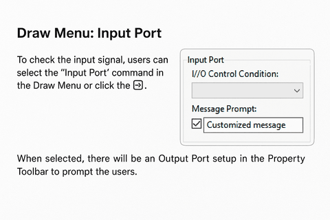 Draw Menu – Input Port