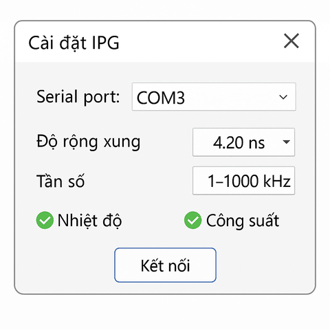 Menu Đặc biệt: Cài đặt IPG trong EZCAD