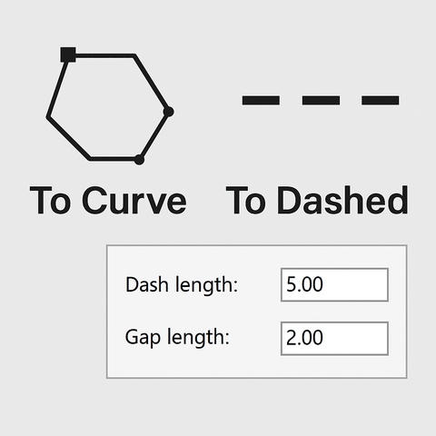 Menu Chỉnh sửa: To Curve – To Dashed