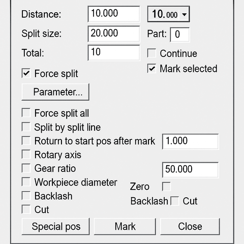 Menu Laser: Split Mark 2