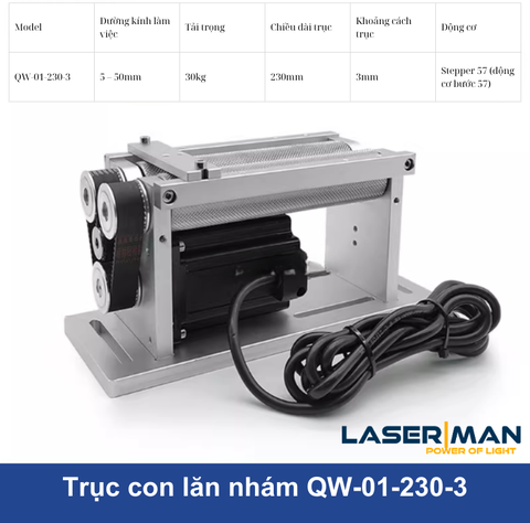 Phụ kiện trục xoay con lăn (Roller Rotary) – Giải pháp xoay 360° cho cốc, ống, trụ