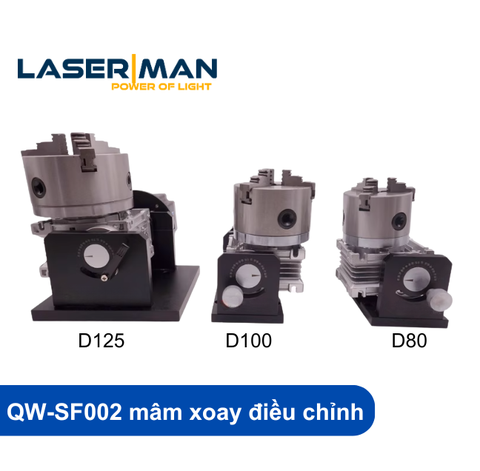Mâm xoay giảm tốc QW-SF002 | Loại nghiêng chỉnh góc – phù hợp máy hàn & máy khắc laser