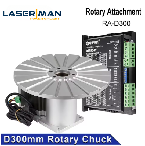 Bàn Xoay Trục Động Cơ Nema34 Cho Máy Khắc Laser | Rotary Attachment 300mm