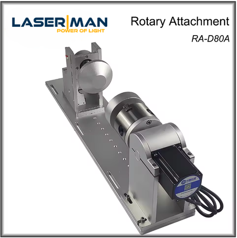 Đầu kẹp bàn xoay 3 chấu RA-D80A kèm đuôi trục cho máy khắc laser CNC (Rotary Attachment)