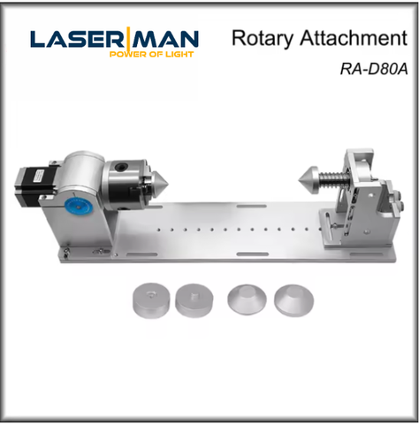 Đầu kẹp bàn xoay 3 chấu RA-D80A kèm đuôi trục cho máy khắc laser CNC (Rotary Attachment)