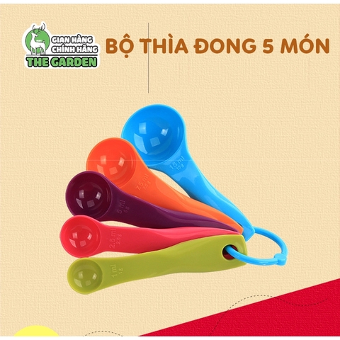 Bộ thìa đong 5 món định lượng bằng nhựa