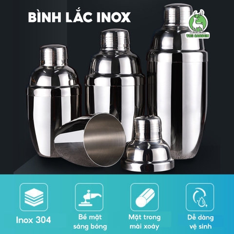 Bình lắc Shaker | Chất liệu inox | Dung tích 350ml 550ml 750ml