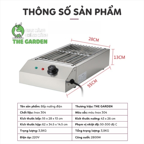 Bếp nướng điện không khói đa năng THE GARDEN BD-280 công suất 2800W