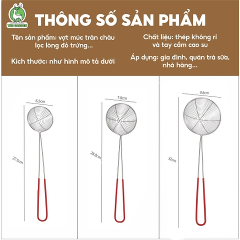 Vợt múc  trân châu | Chất liệu inox