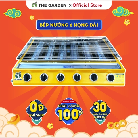 Bếp nướng Gas không khói THE GARDEN BN-06D | 6 HỌNG DÀI