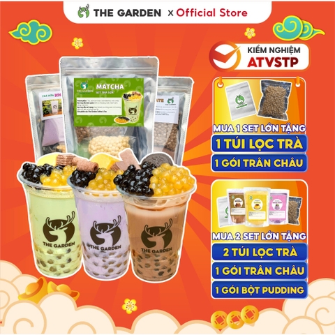 Set nguyên liệu trà sữa Tự Pha THE GARDEN | 30-35 Ly | Nhiều vị