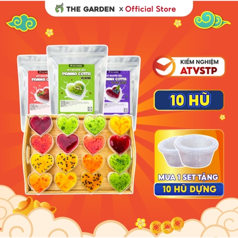 Set nguyên liệu Panna Cotta THE GARDE 10 hũ | Nhiều vị