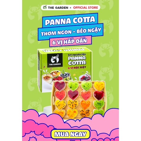 Set nguyên liệu Panna Cotta THE GARDE 30-35 hũ | 3 vị Dâu, Chanh leo, Việt Quất