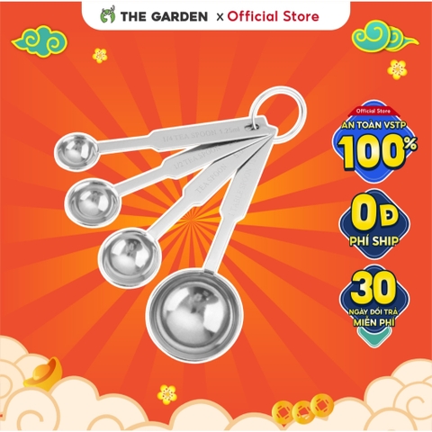 Bộ thìa đong Inox 4 chiếc | Dung tích 1.25ml - 2.5ml - 5ml - 15ml