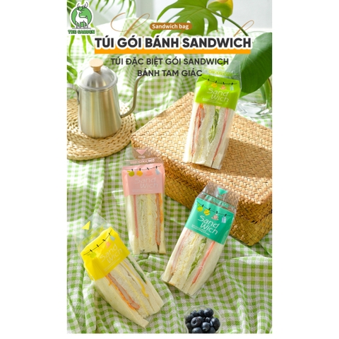 Túi nilon đựng bánh mì bông lan tam giác | Combo 100 túi | Nhiều màu sắc