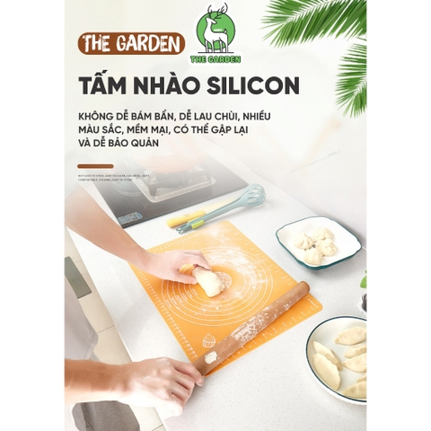 Thảm nhào bột | Chất liệu silicon chống dính | kích thước 40cm x 50cm | Màu hồng, xanh xương, xanh lá cây