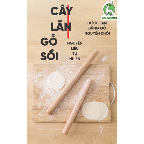 Cây lăn bột làm bánh | Chất liệu gỗ sồi | Kích thước 25 - 30 - 35 cm
