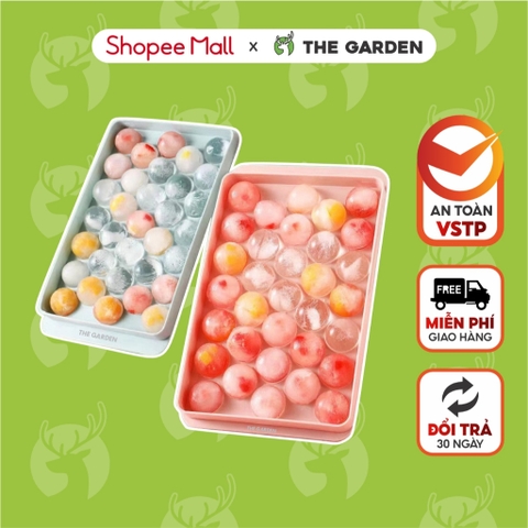 Khay làm đá bi tròn, khuôn làm đá có nắp đậy thông minh hình viên bi 33 viên - THE GARDEN