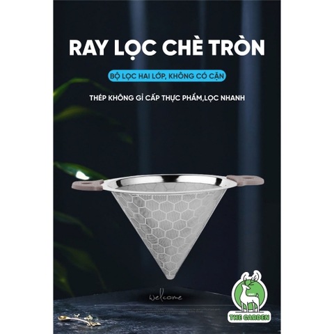 Phễu lọc trà 2 lớp Inox | Đường kính 23cm và 14.,5cm
