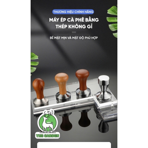 Tamper nén café 58mm | Tay cầm inox hoặc gỗ